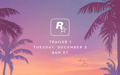 The GTA 6 trailer has a December 5 release date and a 2pm GMT UK launch time. A must-see for fans of the Grand Theft Auto franchise, GTA 6 Trailer One will be broadcast live right here on this ...